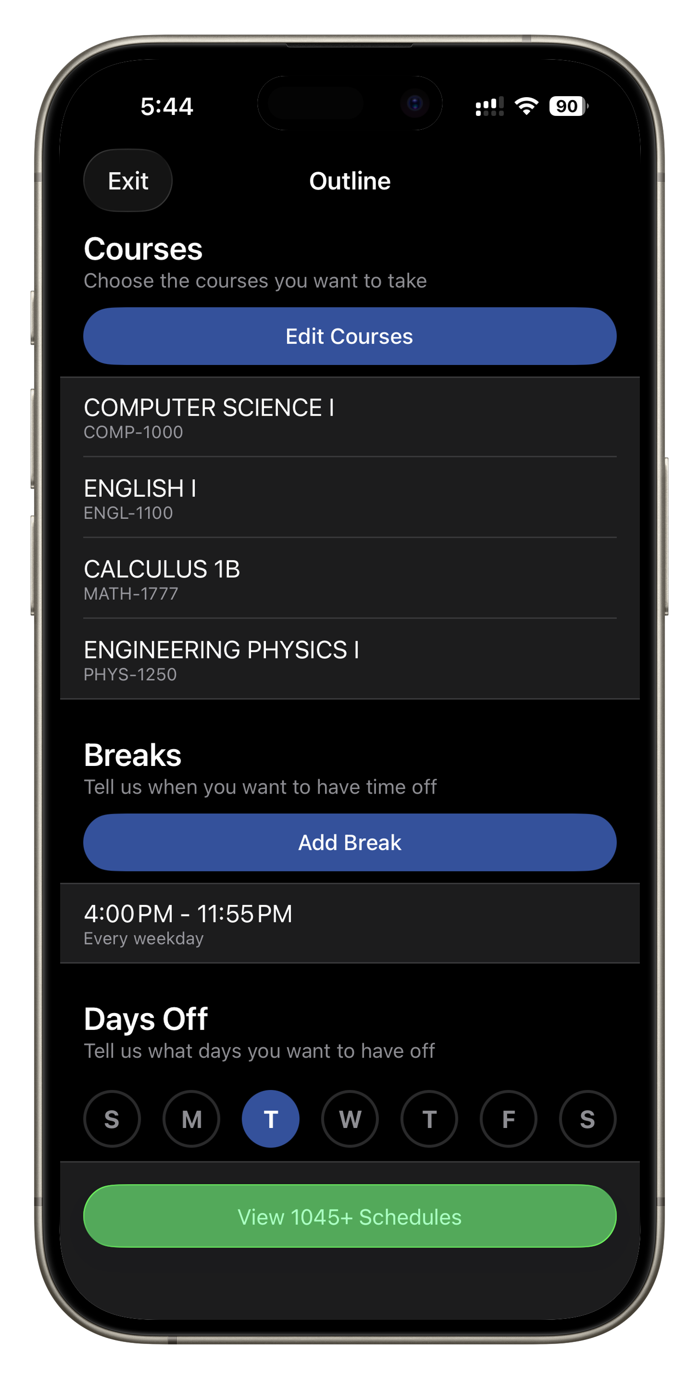 Phone mockup of the ScheduleLab app
